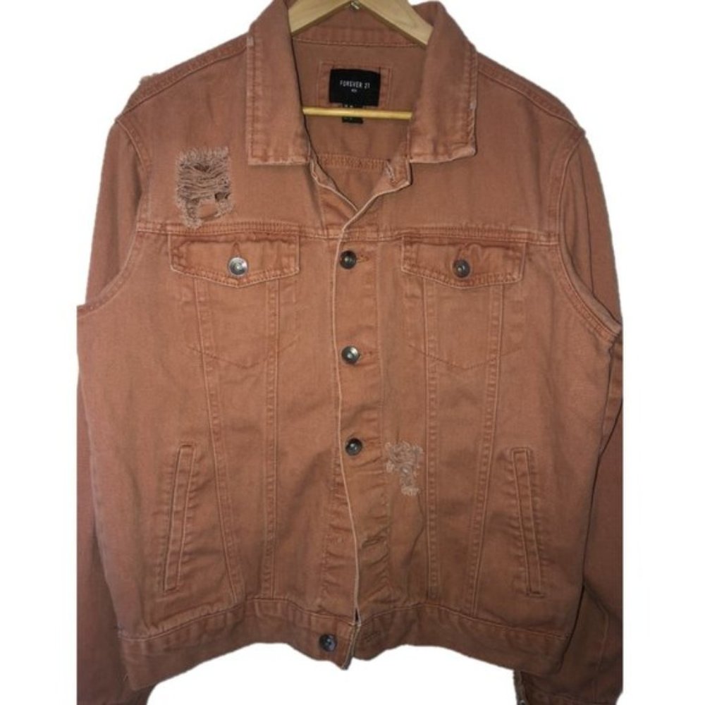 Distressed Industry Trucker Jacket (Brick)